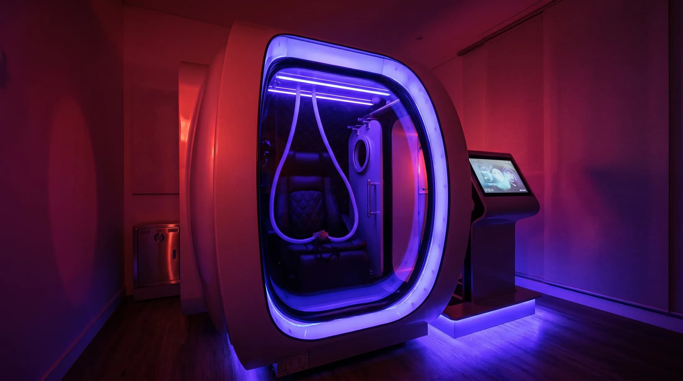 OxyHealth hard-shell hyperbaric chamber at Element Perth