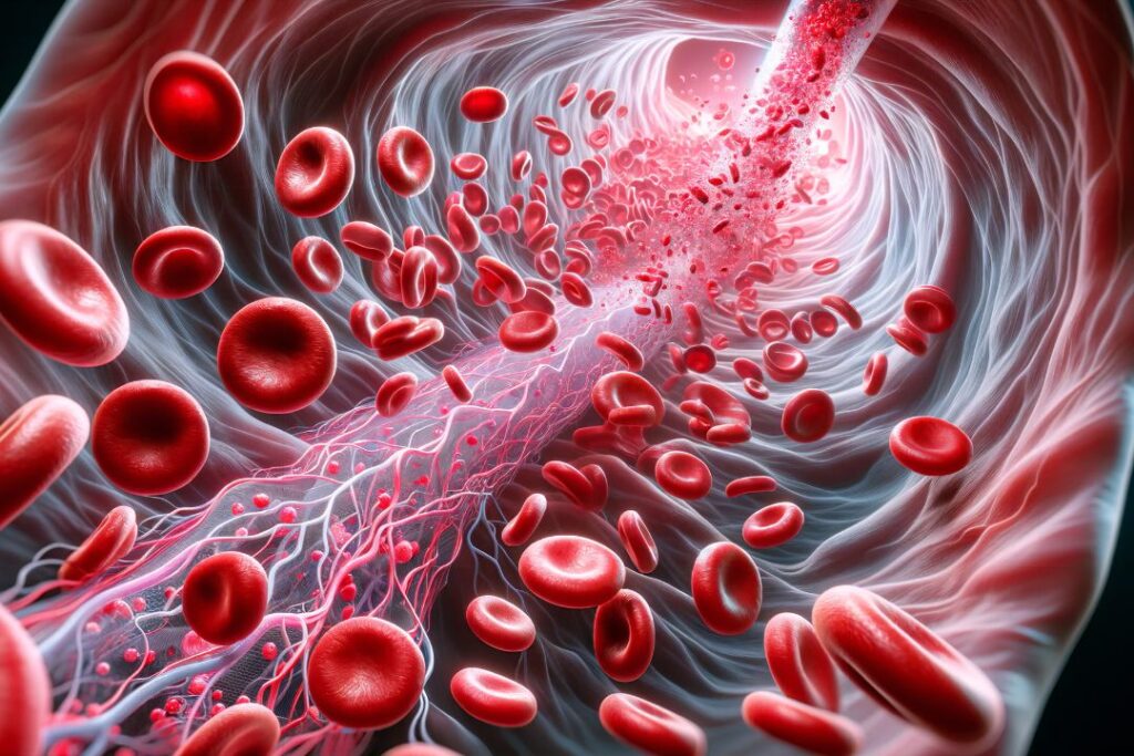 Ai Generated visualisation of a hyper oxygenated arterial bloodflow from hyperbaric oxygen therapy